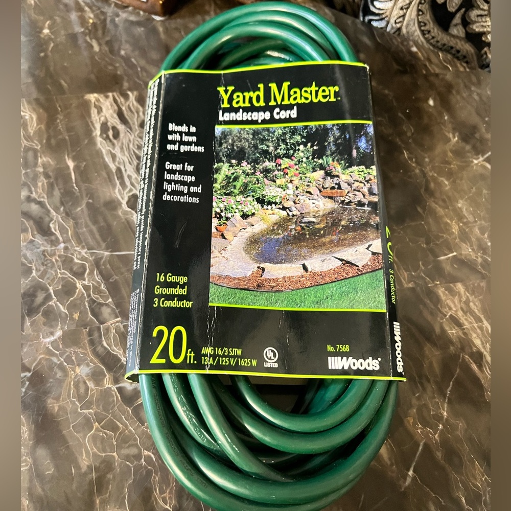 YARD MASTER - 20ft Landscape Cord - 16 Gauge - Grounded - 3 Conductor